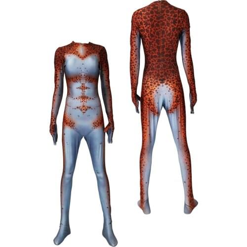 Adults Kids Female Woman Girls Predator Cosplay Costume Movie The Predator Zentai Suit Superhero Halloween Bodysuit Jumpsuit