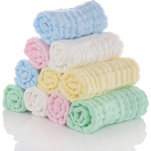5pcs/lot Baby Handkerchief Square Face Towel Muslin Infant Face Towel Wipe Cloth