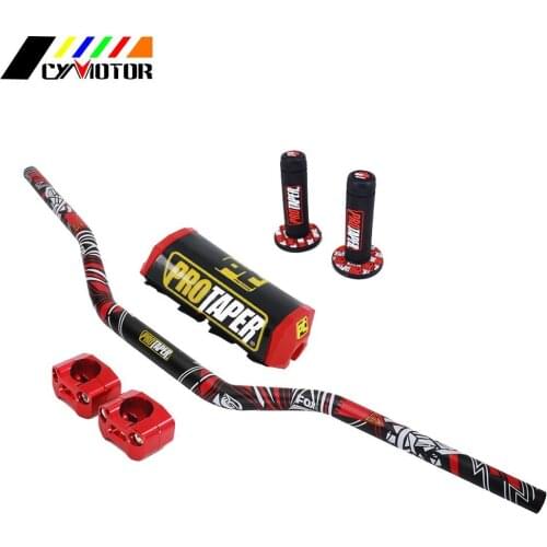 Motorcycle CNC 28mm 1-1/8" Fat Bar Handlebar Pads Grips For KTM HONDA KAWASAKI SUZUKI YAMAHA Protaper Pro Dirt Bike Motorcross