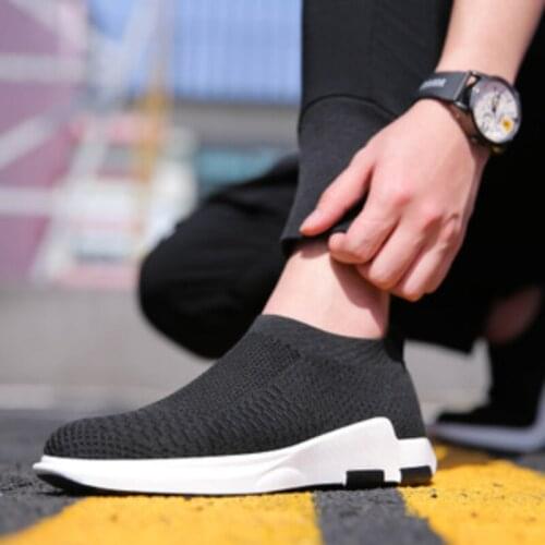 2021 Mens Joker Sports and Leisure Shoes Korean Socks and Shoes Fashion Fly Woven Lazy Breathable Mens Shoes