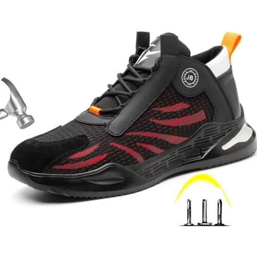 Mens Outdoor Steel Toe Cap Anti Smashing Work & Safety Boots Shoes Men Puncture Proof Indestructible Safety Shoes Anti Slip
