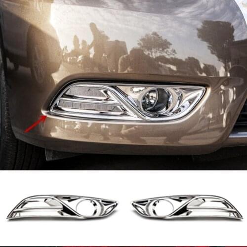 For Nissan Sentra 2013 2014 2015 ABS Chromium Styling Car front fog lamp eyebrow Decoration Cover Trim sticker 2pcs