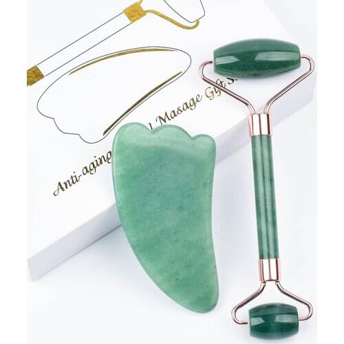 Jade Skin Care Stone Gua Sha Tool Natural Crystal Quartz Anti-Cellulite Roller Massager Face Scraper Massage Facial Protection