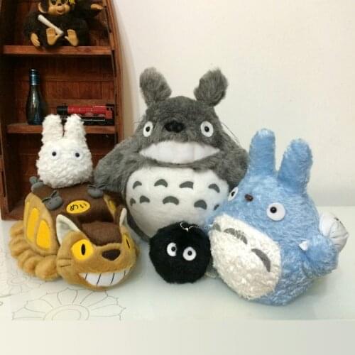 New Original My Neighbor Totoro 38cm totoro cat bus dust Plush Doll Kids Toys Ghibli Gift Family Set
