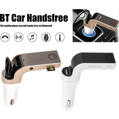 New Car Kit Bluetooth Handsfree FM Transmitter Cigarette Lighter Type Radio MP3 Player AUX-in USB Charger Drive TF Card