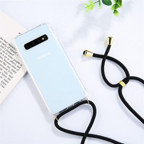 2020 Cord Lanyards Phone Case For Samsung S10E S10 Plus Note 8 9 Soft Cover For Samsung Note 10 Plus Shockproof Shell Cover