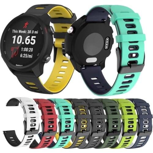 20MM Watchband For Samsung Galaxy 42mm/Active 2 40MM 44MM Strap Silicone Band For Garmin Forerunner 645 245 245M Bracelet Wrist