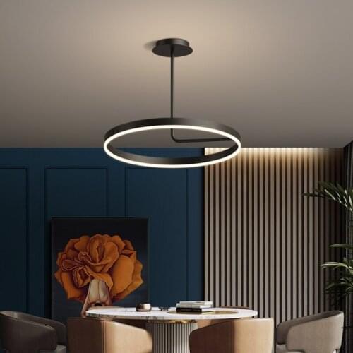 Nordic Light Luxury Master Bedroom LED Chandelier Modern Minimalist Round Hotel Living Room Dining Room Decorative Lamp