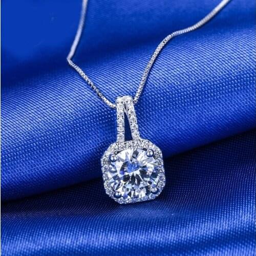 Luxury Silver Color Cube Box Necklaces Pendants For Women Long Chain Choker Necklace Collares Collar 2019
