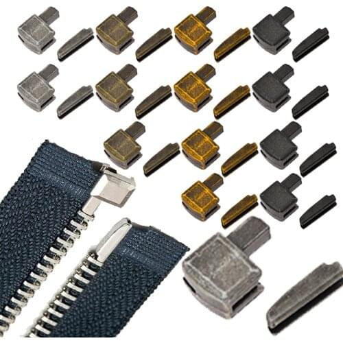 5Pcs Metal Repair Zipper Stopper Open End Zipper Stopper DIY Sewing Zipper Accessories For Clothes Replacement Kit Supplies