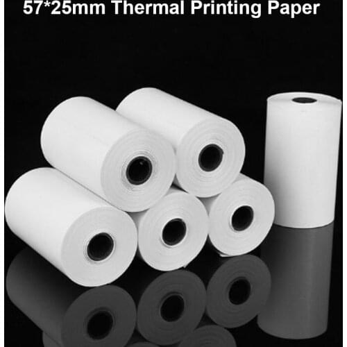 5 Rolls Thermal Printer Paper Instant Print Label for Photo Printer Kids Camera POS Cash Registers 57x25mm Replacement Accessory