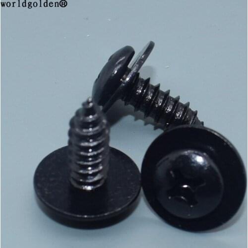 Worldgolden 100pcs auto fasteners Cross Recessed Round Head Tapping Screw
