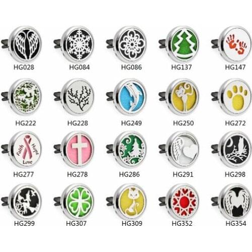 1PCS Wing Paw Cross Ribbon Cat 30mm Alloy Car Diffuser Locket Vent Clip Aroma Perfume Magnetic Locket With 10p Free Oil Pads