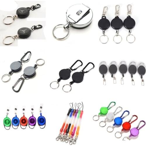 1 pcs Steel Rope Burglar Tool Steel Wire Rope Chain Recoil Metal Retractable Key Chain Key Ring Anti Lost Keychain