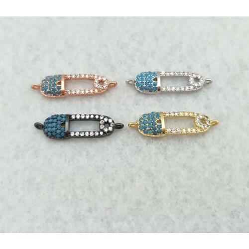 10 Pieces CZ zircon Micro Pave Connector,Double Bails Beads Charm,for DIY Bracelets Jewelry Finding CT338