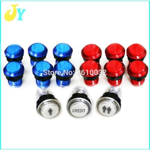 12V LED Light Illuminated Full Colors Push Button With Micro Switch 8-Liner Cherry Master JAMMA MAME Arcade DIY kits