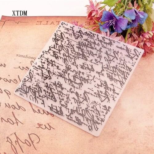 15x15cm Diary of poem Birthday wreath Embossing folders Plastic Scrapbooking DIY Template Fondant Cake Photo Album Card Making