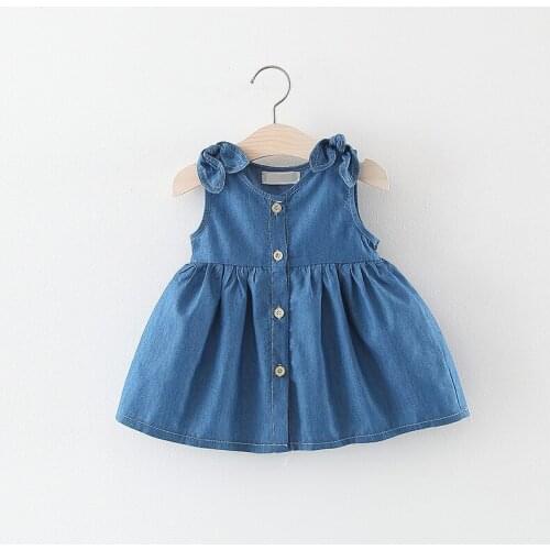 2020 Baby infant girls new summer dress clothing children girls fashion sleeveless bows sundress 1-3 years