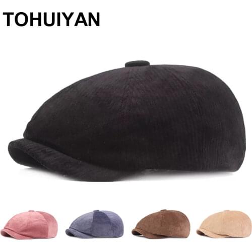 2021 Plain Octagonal Hat For Women Summer Autumn Cool Newsboy Cap Men Casual Chapeau Gatsby Caps Ladies Fashion Beret Hats