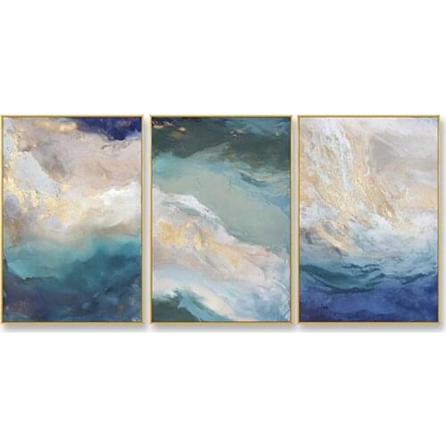 3 panel canvas art for wall decoration Hand made abstract Fluid oil painting acrylic picture poster for living room sofa unframe
