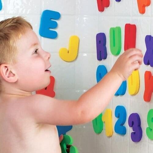 36 Alphanumeric Puzzle Bath Toys Children Play Water Bath Water Toys Early Childhood Children Alphanumeric Stickers Toys