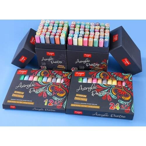 48 Colors Acrylic Paint Marker pen Art Marker Pen for Ceramic Rock Glass Porcelain Mug Wood Fabric Canvas Painting