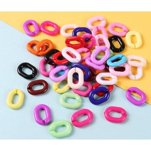 50pcs 17 * 24mm Multi Color Plastic U-Type Acrylic Chain DIY Earrings Necklace Bracelet Jewelry Accessories New Fashion