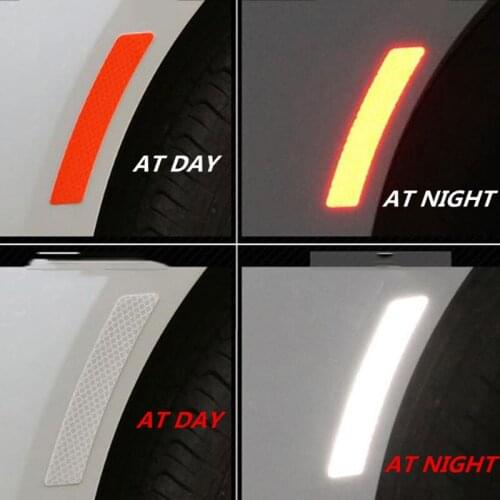 Car Sticker 2pcs/set Auto Car Reflective Safety Warning Strip Tape Car Bumper Reflective Strips Secure Reflector Stickers Decals