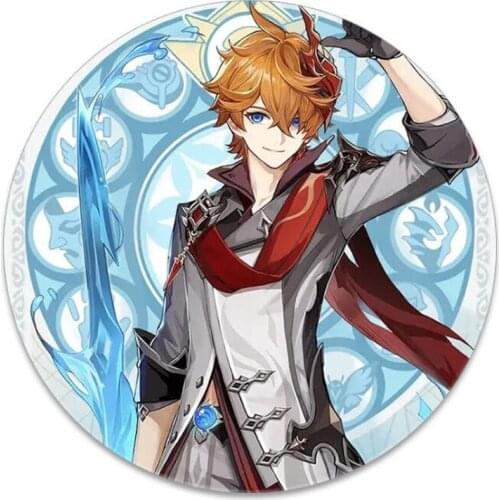 Safe-pin Design Round Shape Lapel Pins Game Genshin Impact Badge Jewelry Enamel Broches Collection Trinket for Party Accessory