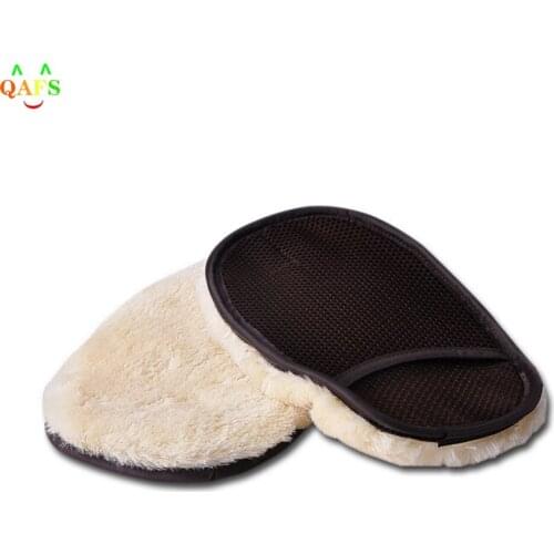 JETTING Car Window Cleaning Cloth Wool Glove Wash Cleaning Supplies for Car Accessories Microfiber Car Wash Beige Color