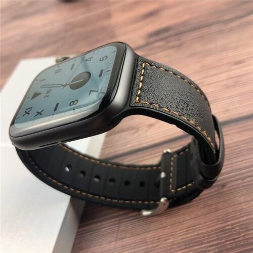 Correas for apple watch band 44mm 42mm 40mm 38mm Sreies 5 4 3 2 bracelet for iwatch strap leather Silicone watchband pulseira