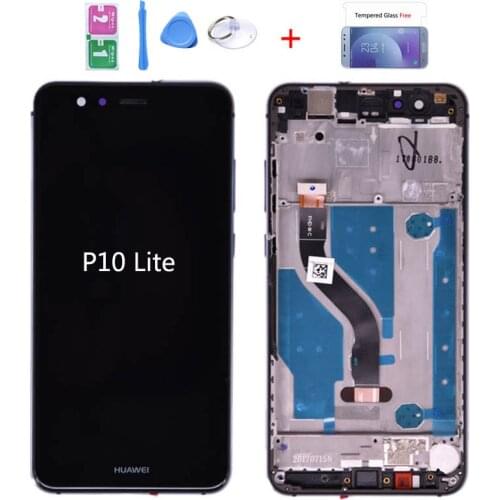 Original For Huawei P10 Lite WAS-LX2J WAS-LX2 WAS-LX1A WAS-L03T LCD Display With Touch Screen Digitizer Assembly with frame