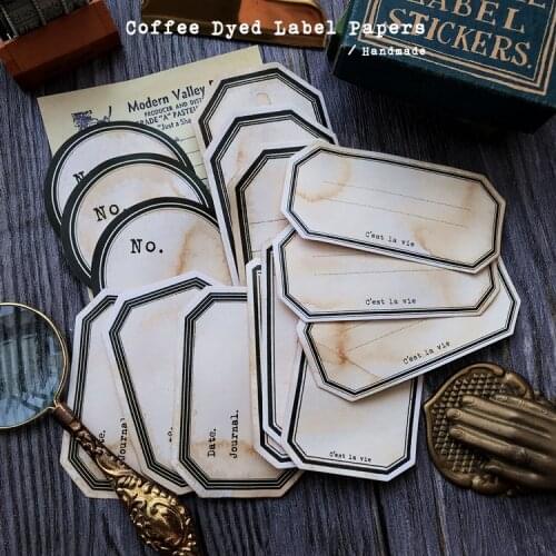 C‘est La Vie Handmade Coffee Dyeing Notes Memo Material Label Paper DIY Scrapbooking Album Diary Journal Crafts Decorative Paper