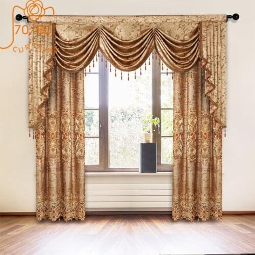 European High-end Embroidered Curtains Blackout Curtains for Living Room Bedroom Valance Finished Product Customization