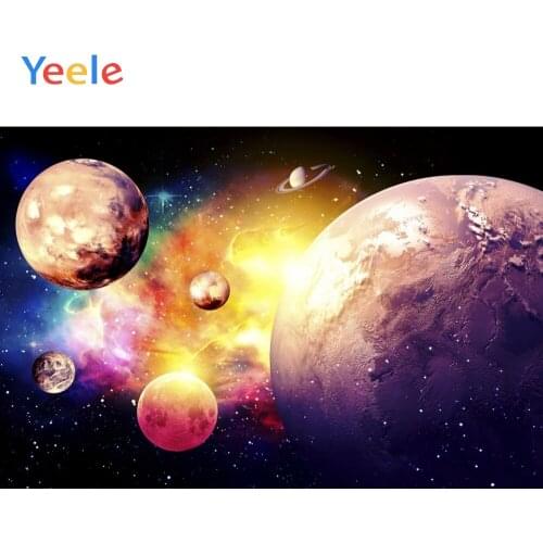 Yeele Space Universe Light Bokeh Planets Stars Dreamy Photography Backgrounds Customized Photographic Backdrops for Photo Studio