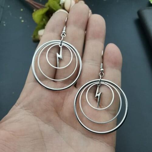 Geometric-Lightning -Evil Eyes-Goth - Gift - Gothic - Silver Plated - Witchy -Jewelry