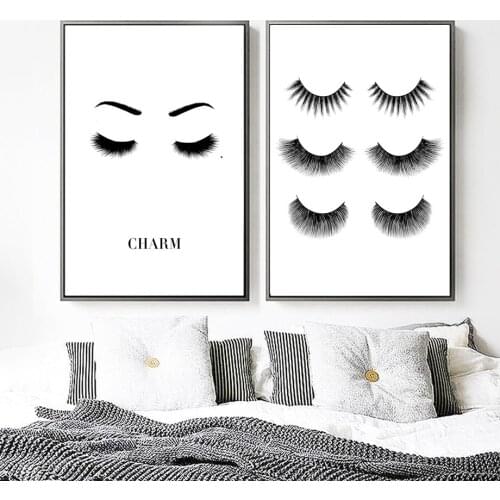 Modern Charm Eyelashes Canvas Painting Nordic Minimalist Wall Art Posters And Prints Interior Decoration Girls Room Beauty Shop