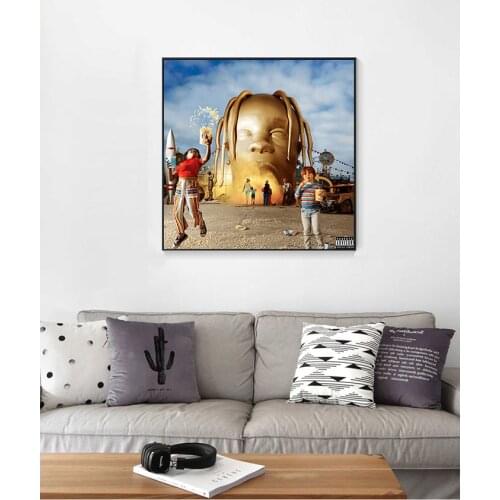 Canvas Painting Home Decor Posters and Prints Travis Scott Astroworld 2018 Rap Music Album Cover Art Poster