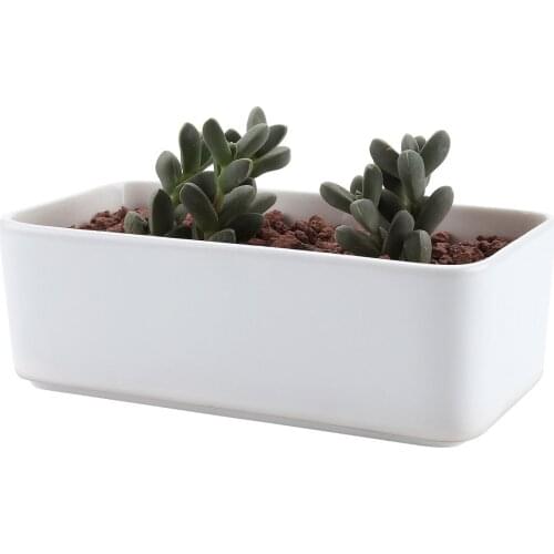 Ceramic White Rectangle Succulent Cactus Plant Pot Flower Pot/container/planter