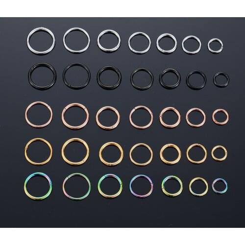 Unisex Titanium G23 Steel Hinged Segment Nose Hoop Lip Ring Ear Helix Tragus Piercing Septum Unisex Fashion Jewelry