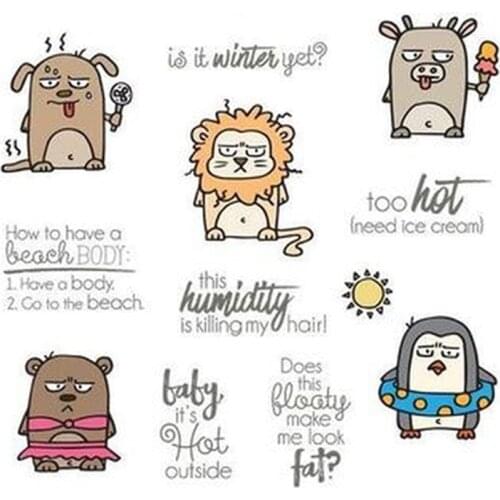 Summer Animals Clear Stamps With Metal Cutting dies for DIY Scrapbooking Paper Cards Silicone Transparent Stempels Seal New