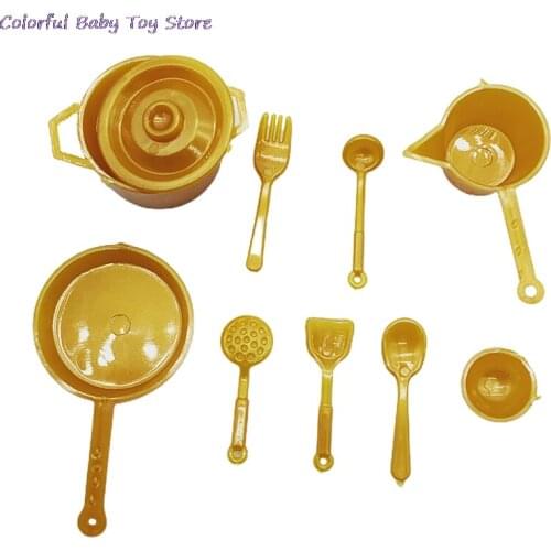 Dollhouse Miniature Kitchen Utensil Cooking Ware Play Kitchen Toy Pot Boiler Frying Pan Copper Pot Lid Doll House Accessories