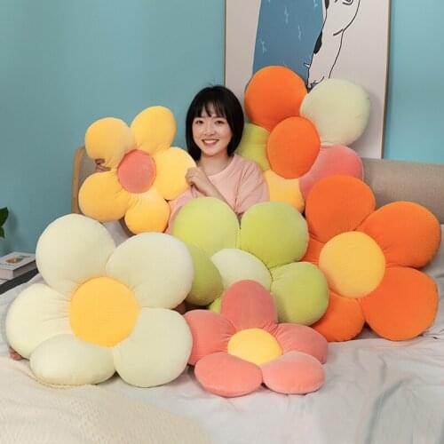Nice 1pc 40/50/60CM Flower Plush Cushion Soft Cartoon Plant Stuffed Doll Chair Sofa Pillow Bed Decorative Floor Mat Kawaii Gift