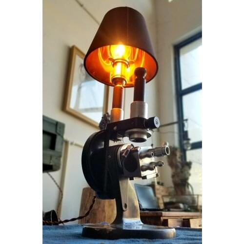 Steampunk Industrial Style Assembled Table Lamp Metal Modified Mechanical Microscope Desk Lamp Home Office Decor