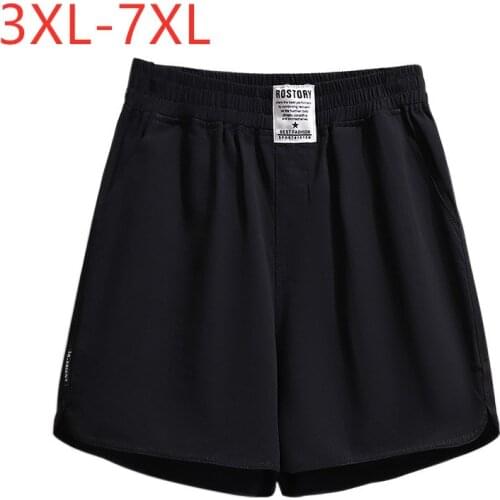 New 2021 Ladies Summer Plus Size Shorts For Women Large Loose Cotton Pocket Wide Leg Black White Shorts 3XL 4XL 5XL 6XL 7XL