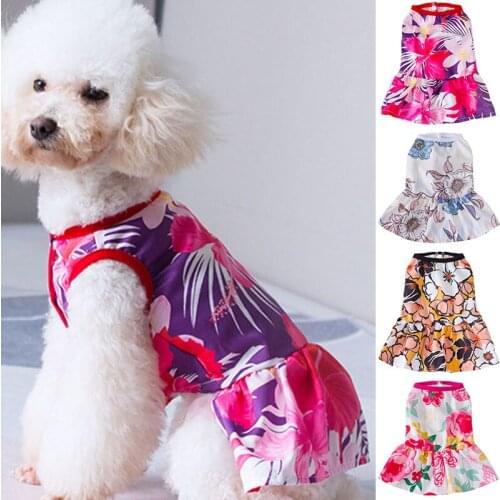 Cute Flower Pet Dress For Dogs Cats Cozy Summer Puppy Skirt Pet Dress Sundress Princess Party Small Dog Skirt Outfit Dog Clothes