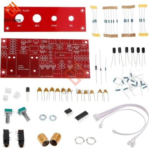 DIY PT2399 Digital Microphone Amplifier Board Karaoke Plate Reverb Preamplifier Reverberator DC 12V-24V Suite Components NE5532
