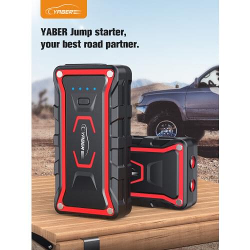 Car Cattery Starter 20000mAh 1600A Built-in Safety Hammer, LED Light Car Emergency Starter Auto Car Booster Portable Battery