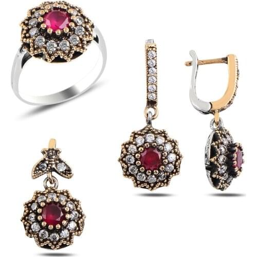 Silver 925 Sterling Zircon Cubic Zirconia Authentic Set