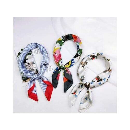 70*70cm Lovely Small Square Scarf Womens All-match Korean-Style Headscarf Work Occupation Scarf